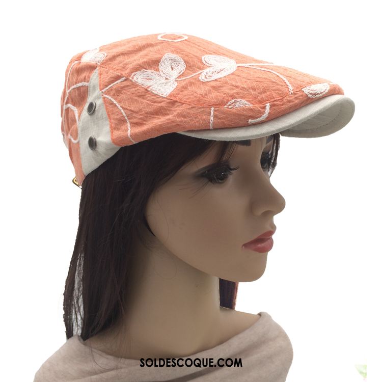 Casquette Chapeau Femme Printemps Rouge Britanique All-match Été Pas Cher