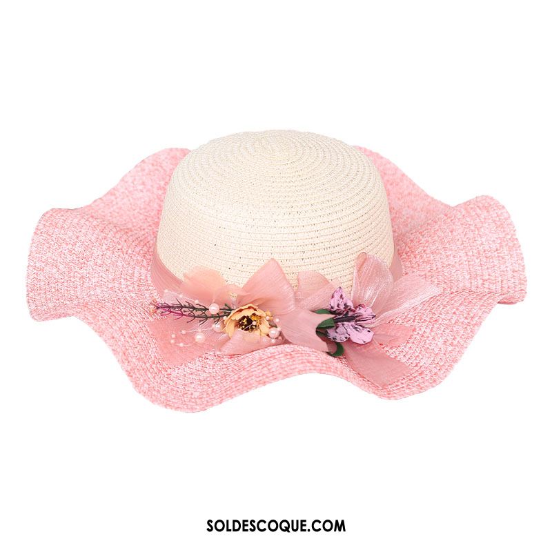 Casquette Chapeau Femme Rose Été Crème Solaire Chapeau De Soleil Anti-uv Pas Cher