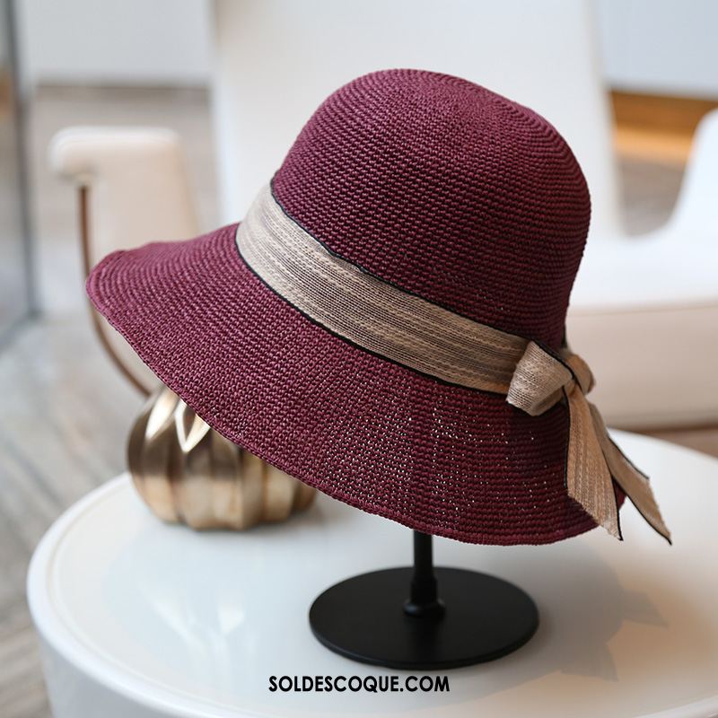 Casquette Chapeau Femme Ruban Plage Violet Loisir Plier En Vente