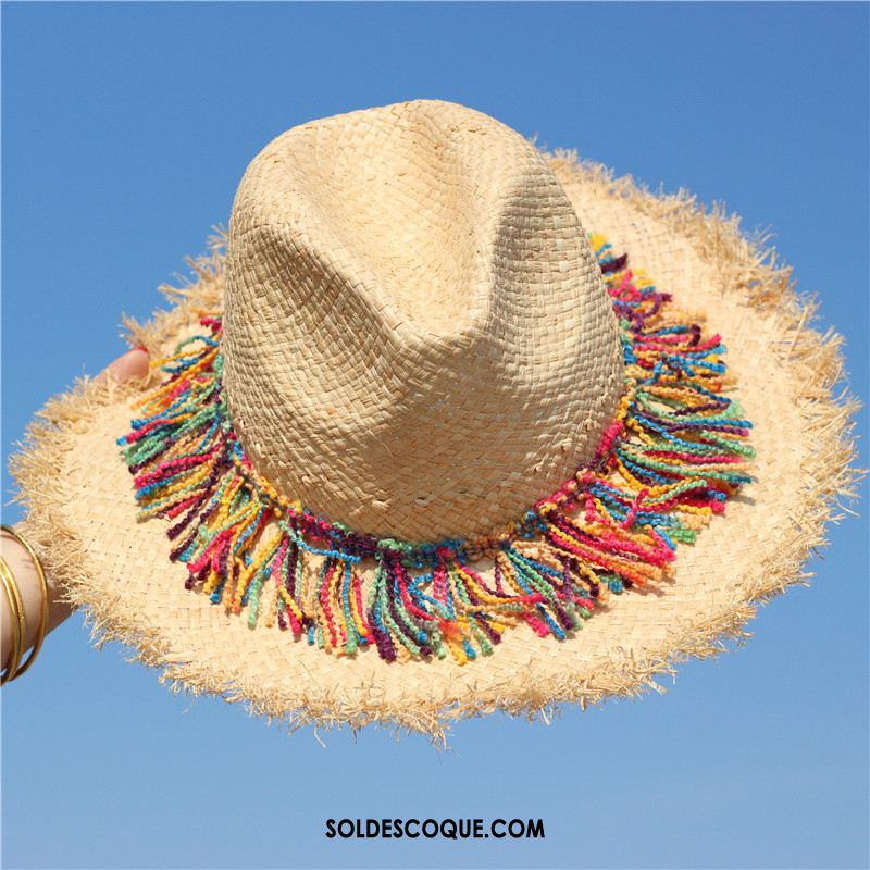 Casquette Chapeau Femme Tassel Été Crème Solaire Multicolore Chapeau En Ligne