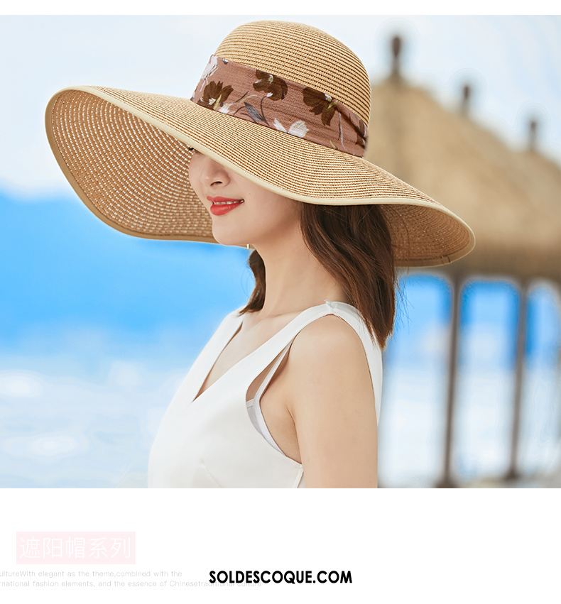 Casquette Chapeau Femme Vacances Ombre Crème Solaire Été Chapeau De Paille Pas Cher