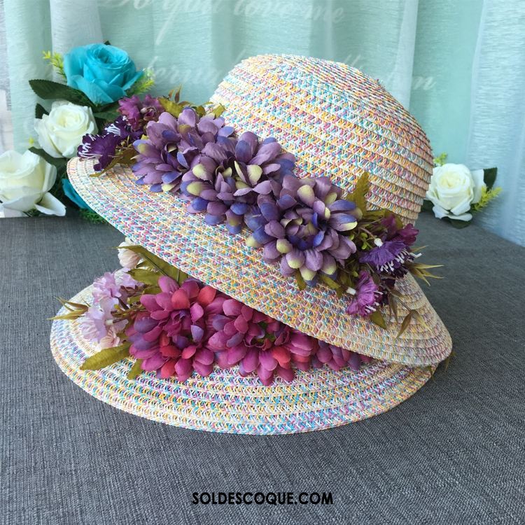 Casquette Chapeau Femme Voyage Fleurs Couleur Chapeau All-match En Ligne