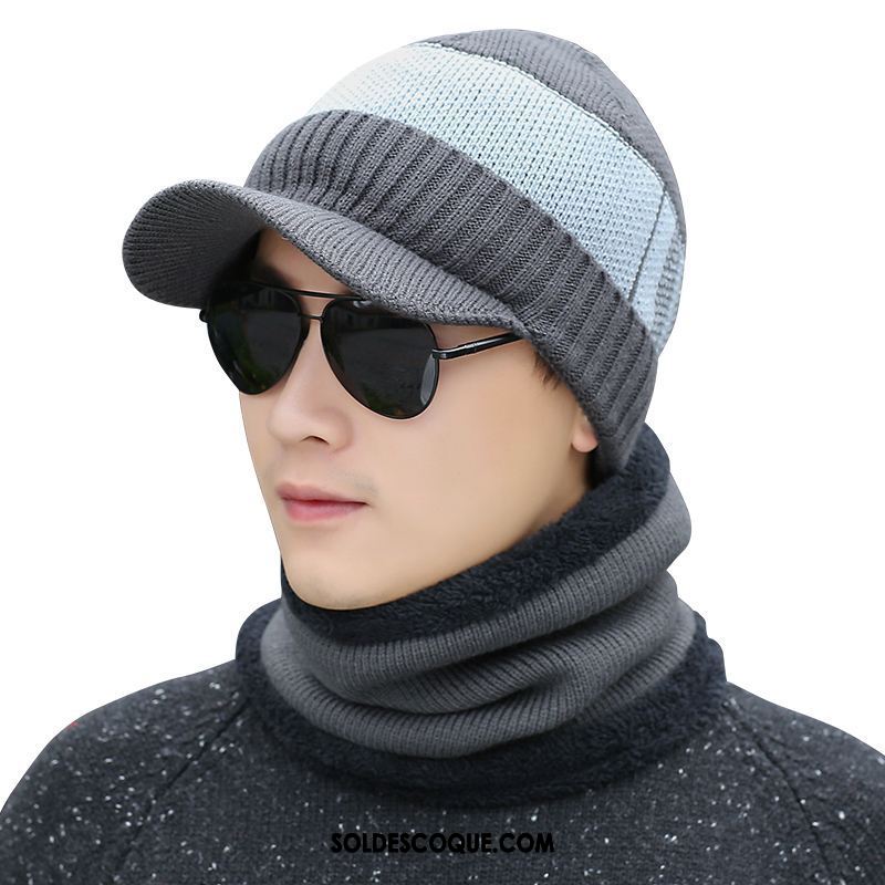 Casquette Chapeau Homme Bonnet De Laine Hiver Plus De Cachemire Pullover Plus Épais En Vente