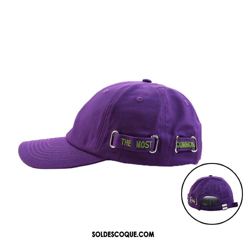 Casquette Chapeau Homme Loisir Noir Et Blanc All-match Voyage Violet Pas Cher