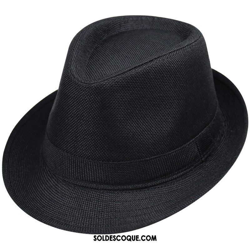 Casquette Chapeau Homme Noir Chapeau De Soleil Ombre Lin Respirant En Vente