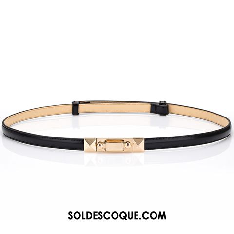 Ceinture Femme Ajustable Noir Décoration All-match Bien Soldes