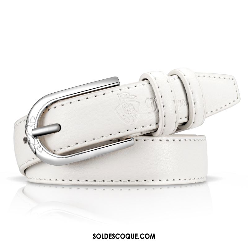 Ceinture Femme All-match Rétro Blanc Simple Boucle En Vente