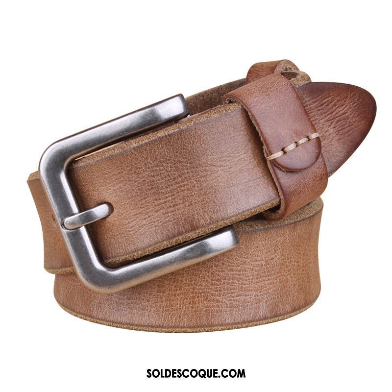 Ceinture Femme Amoureux Cuir Véritable Loisir Rétro Denim Pas Cher