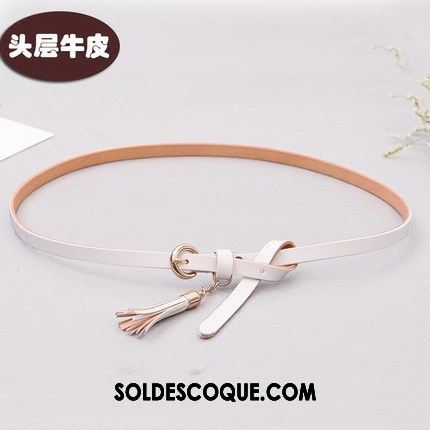 Ceinture Femme Bien Couche De Tête All-match Tassel Cuir De Vache En Ligne