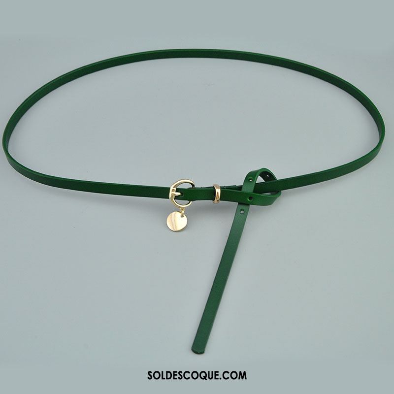 Ceinture Femme Bien Vert Cuir De Vache Chemise All-match En Vente