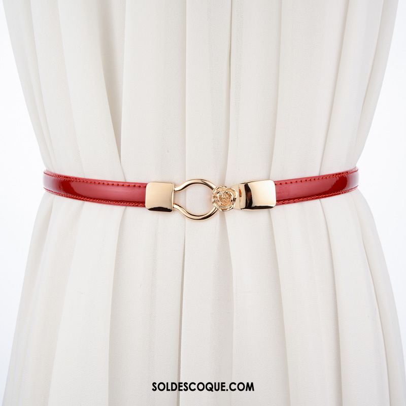 Ceinture Femme Cuir Verni Bien Décoration Doux All-match En Vente