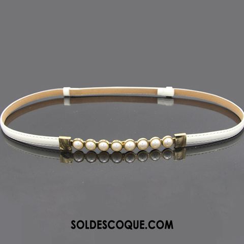 Ceinture Femme Décoration Blanc Petit Ajustable Perle Pas Cher