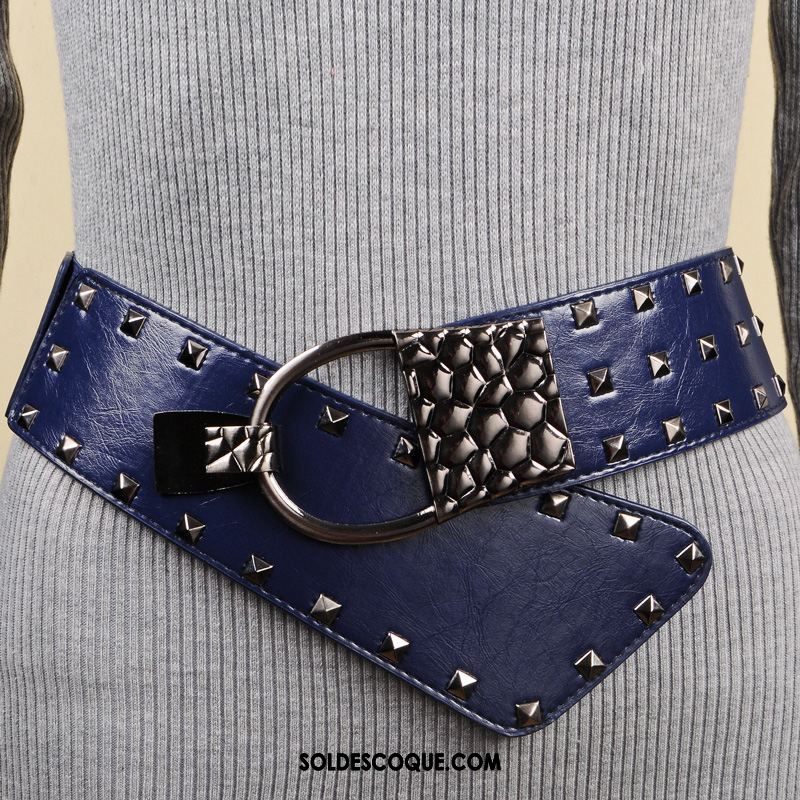 Ceinture Femme Europe Mode Œillet Bleu Élastique Soldes