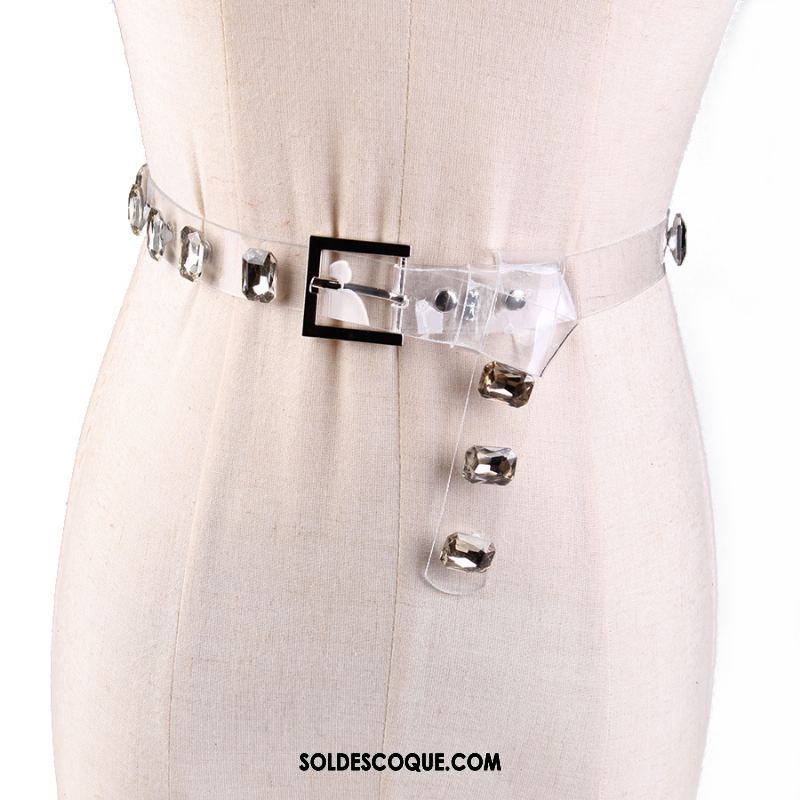 Ceinture Femme Jeans Blanc Bien All-match Transparent Pas Cher