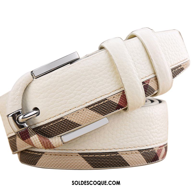 Ceinture Femme Jeunesse Loisir Boucle Cuir De Vache Couche De Tête Soldes