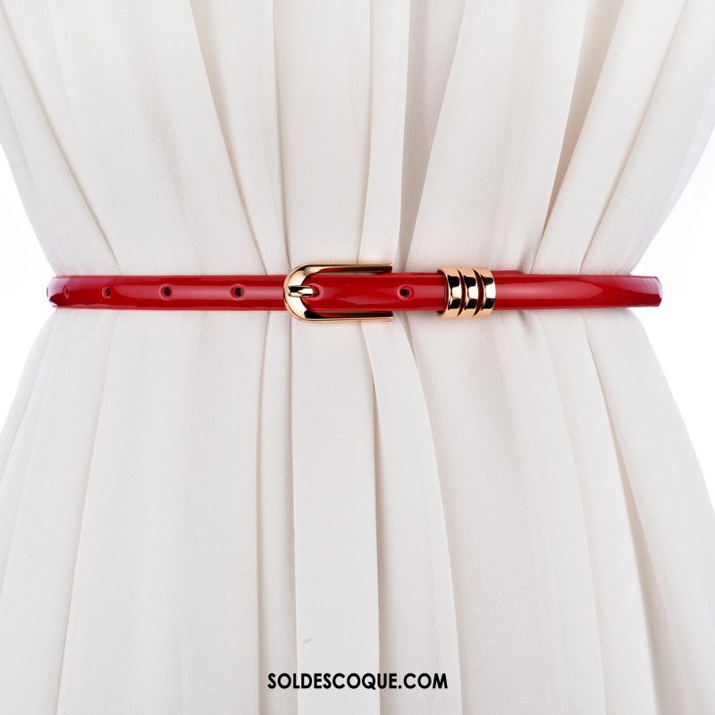 Ceinture Femme Mode Cuir Verni Nouvelles Arrivées Décoration Rouge En Ligne