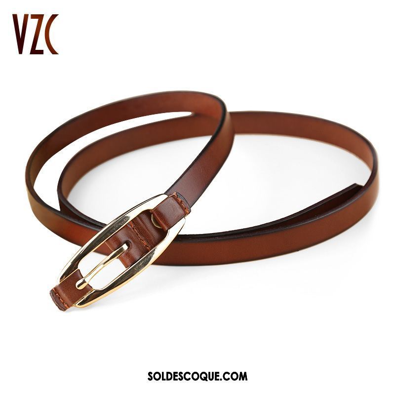 Ceinture Femme Rétro Cuir De Vache All-match Loisir Bien Soldes