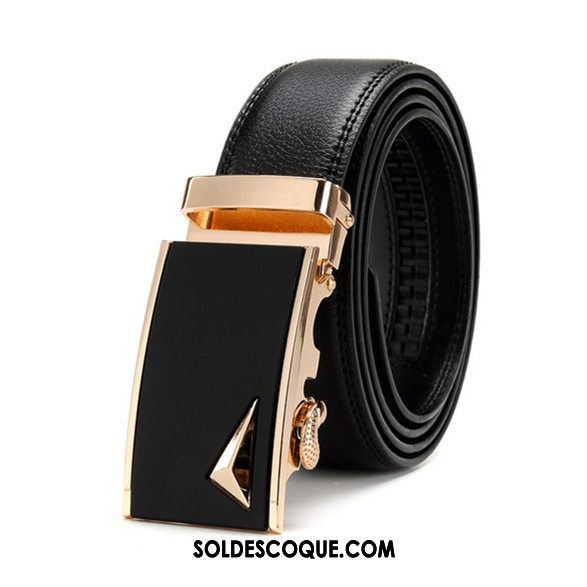 Ceinture Homme Cadeau Loisir Noir Milieu Cuir Véritable Soldes