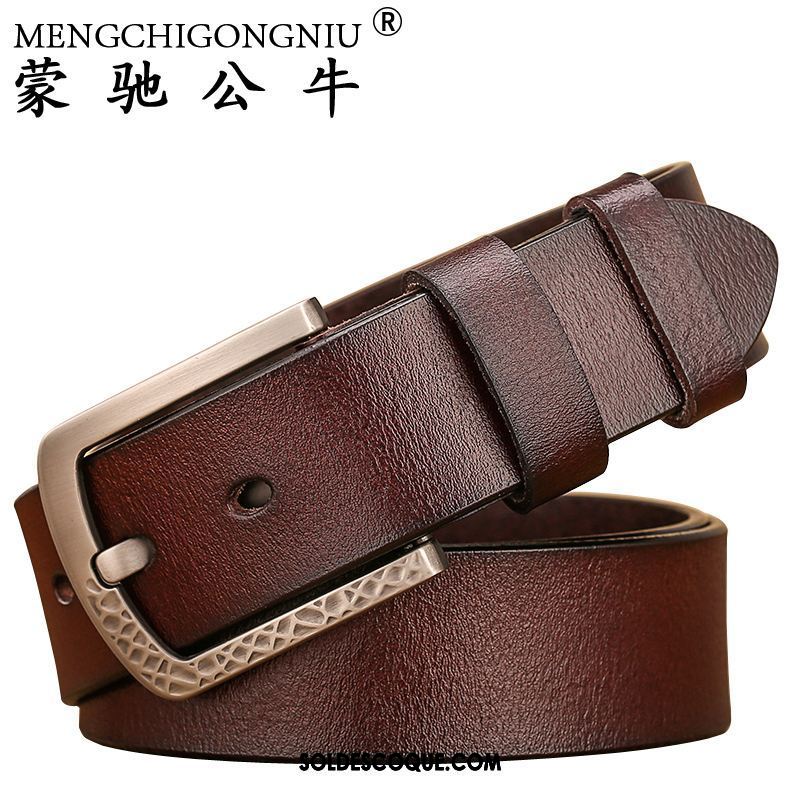 Ceinture Homme Cuir De Vache Boucle Jeunesse Cuir Véritable Pure En Vente