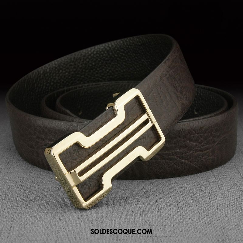 Ceinture Homme Cuir Véritable Cuir De Vache Âge Moyen Tendance Loisir En Ligne