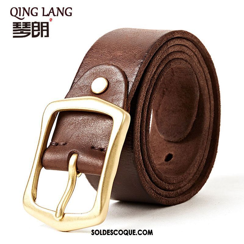 Ceinture Homme Cuir Véritable Âge Moyen Jeunesse Rétro Tendance En Vente