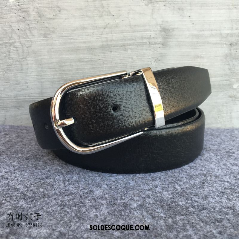 Ceinture Homme Entreprise Costume Vêtements De Cérémonie Noir Cuir De Vache Pas Cher