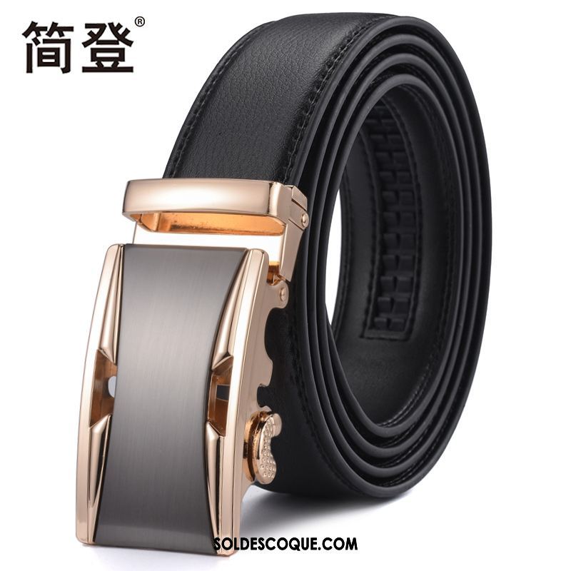 Ceinture Homme Entreprise Simple Noir Boucle Automatique Jeunesse Pas Cher