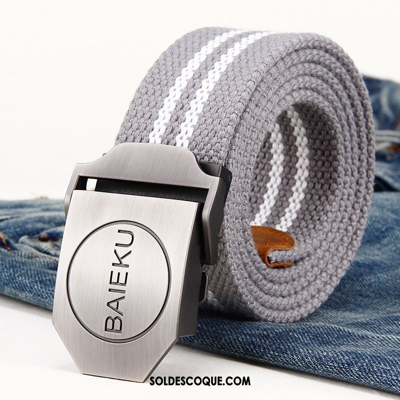 Ceinture Homme Gris Loisir Boucle Automatique Lisse Jeunesse En Ligne