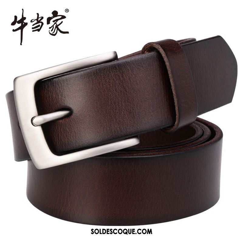 Ceinture Homme Loisir Bien Couche De Tête Boucle Cuir De Vache En Vente