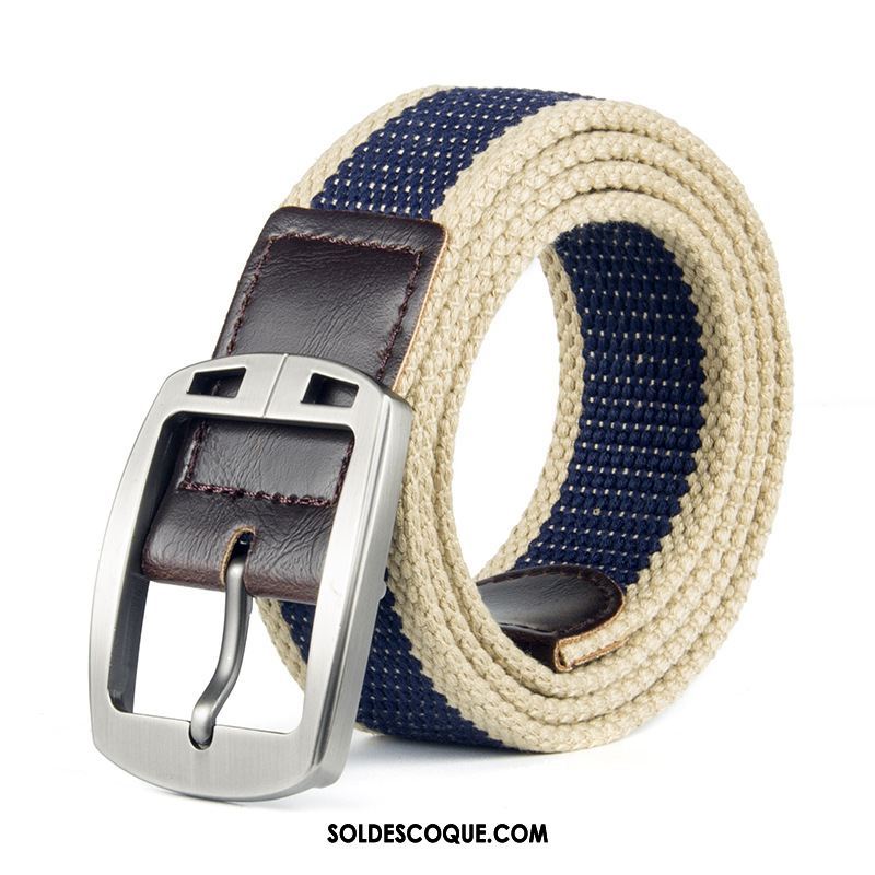 Ceinture Homme Rayé Loisir De Plein Air Femme Boucle Pas Cher