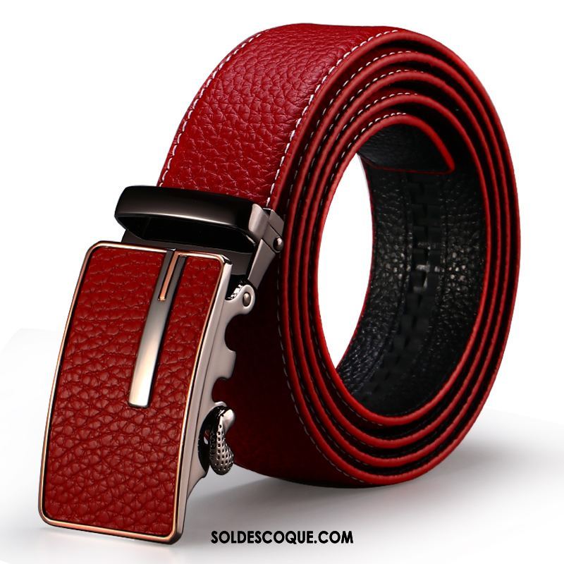 Ceinture Homme Rouge Cadeau Cuir Véritable Pure Cuir De Vache France