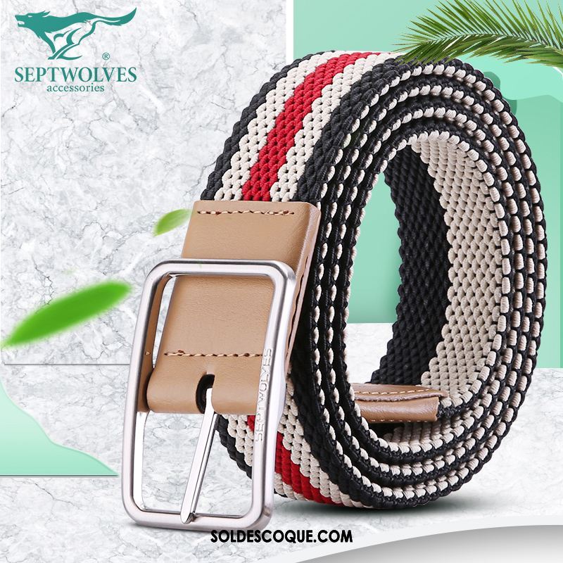 Ceinture Homme Rouge Toile Femme Tendance Mode En Vente