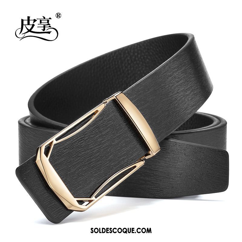 Ceinture Homme Tendance Cuir Véritable Couche De Tête Jeunesse Noir France