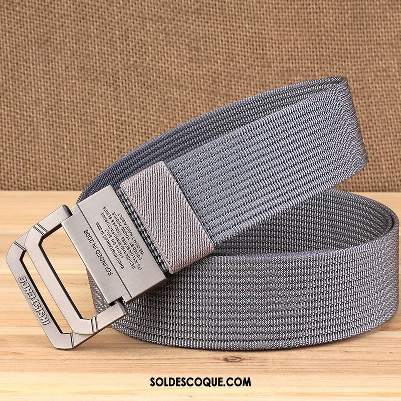 Ceinture Homme Tendance Loisir Denim Allongé Gris Pas Cher