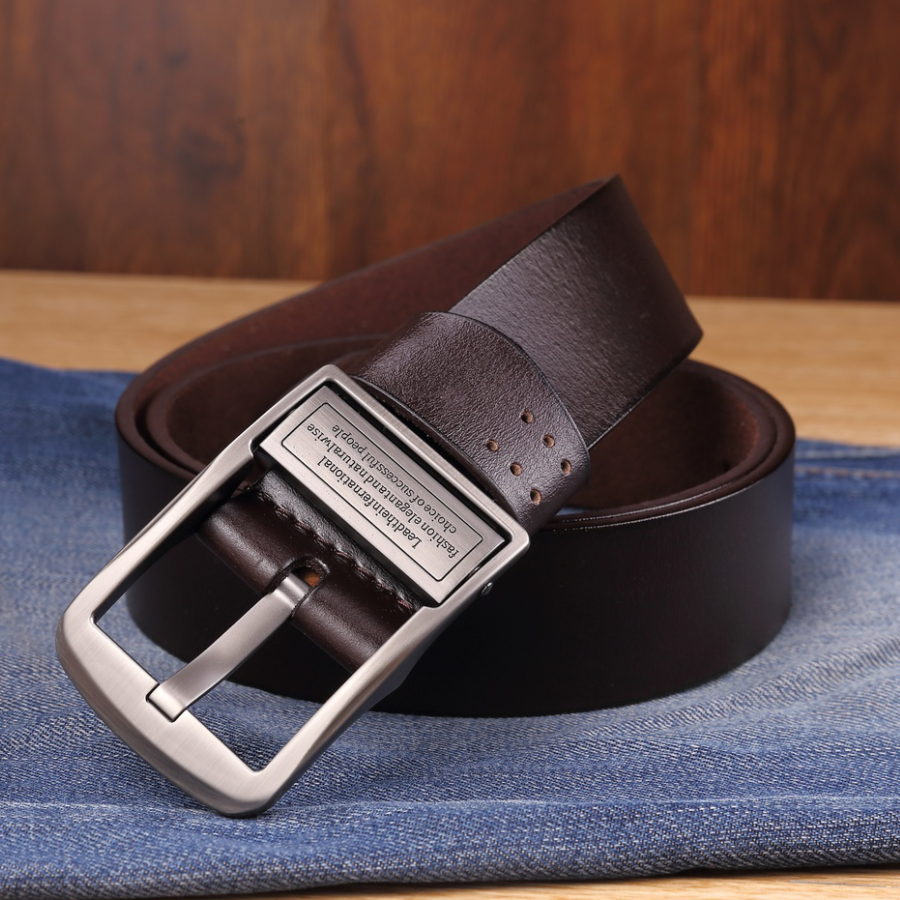 Ceinture Homme Âge Moyen Rétro Étudiant Cuir De Vache Loisir Soldes