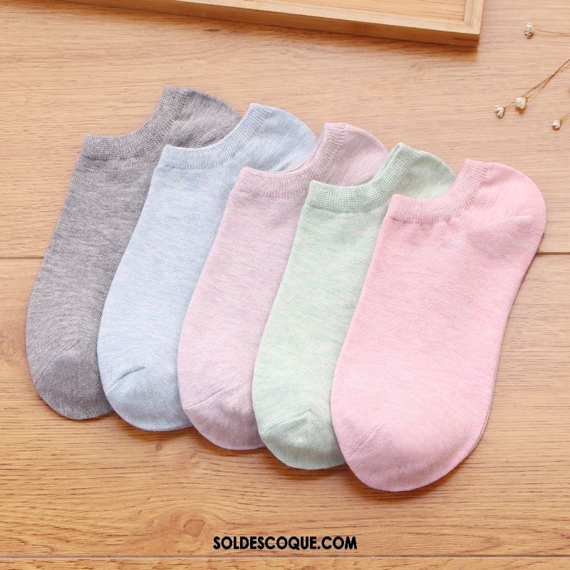 Chaussette Femme Anti-odeur Chaussettes En Coton Multicolore Respirant Court Pas Cher