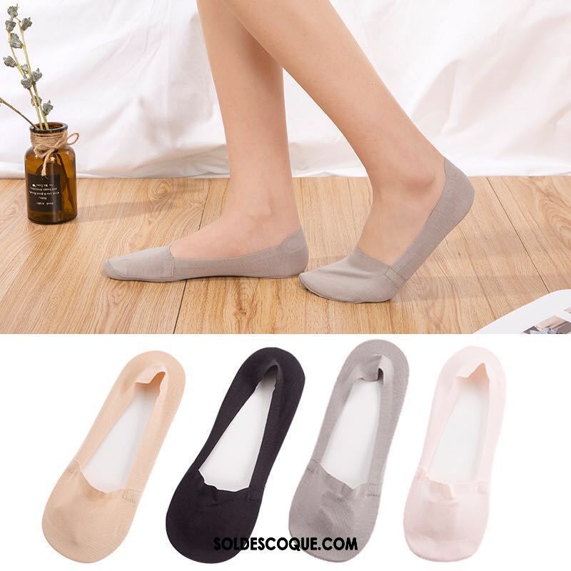 Chaussette Femme Coton Été Chaussette Courte Silicone Invisible Pas Cher