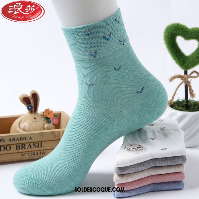 Chaussette Femme Transpiration Vert Milieu Large Bouche Été Pas Cher