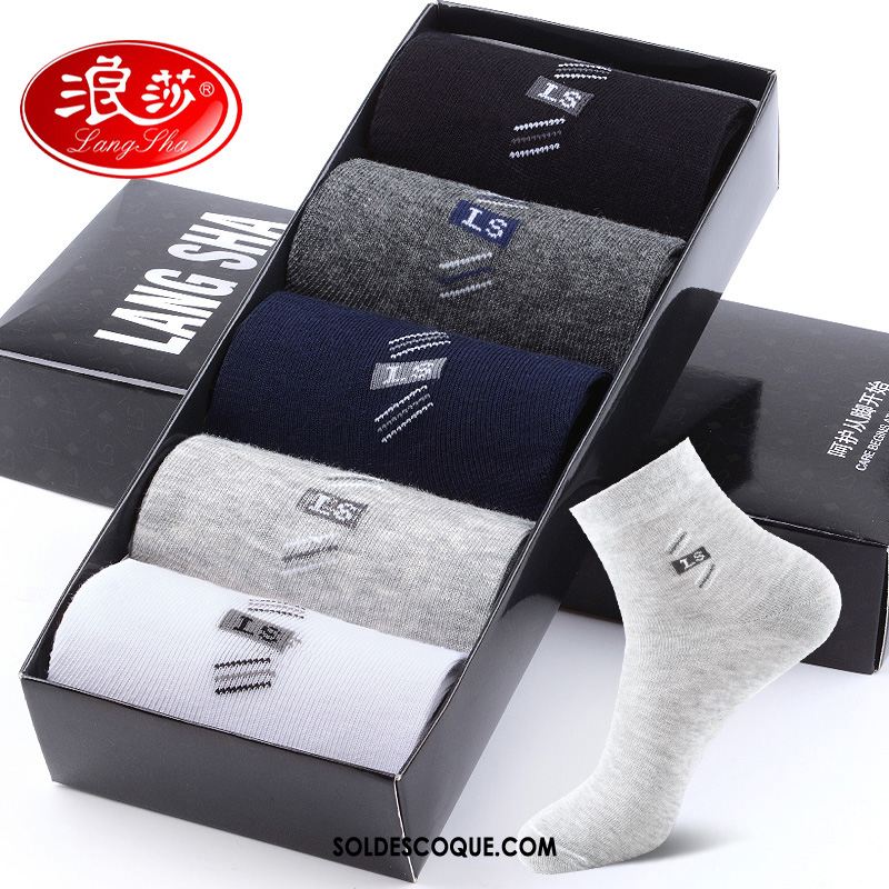 Chaussette Homme Entreprise Transpiration Quatre Saisons Chaussettes En Coton Noir En Ligne