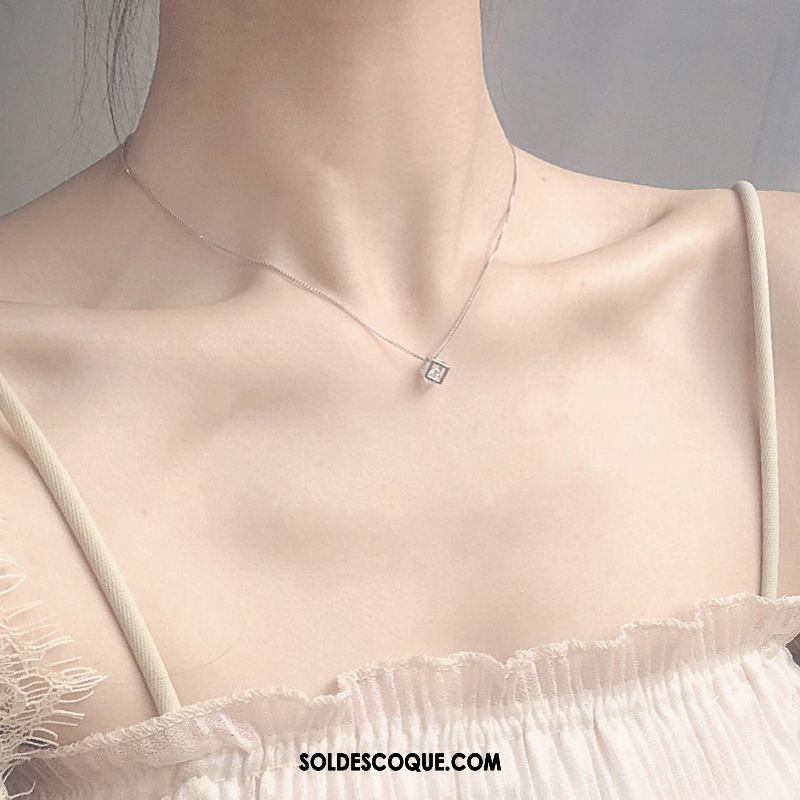 Collier Femme Blanc Pure Pendentif Étudiant Simple Pas Cher