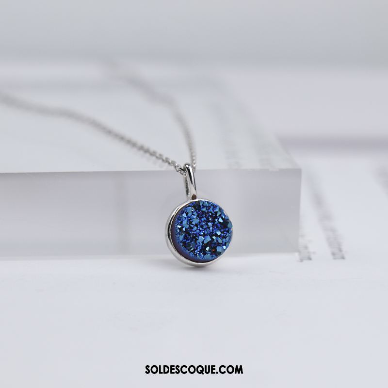 Collier Femme Ciel Étoilé Cadeau Bleu Pendentif Argenté Soldes