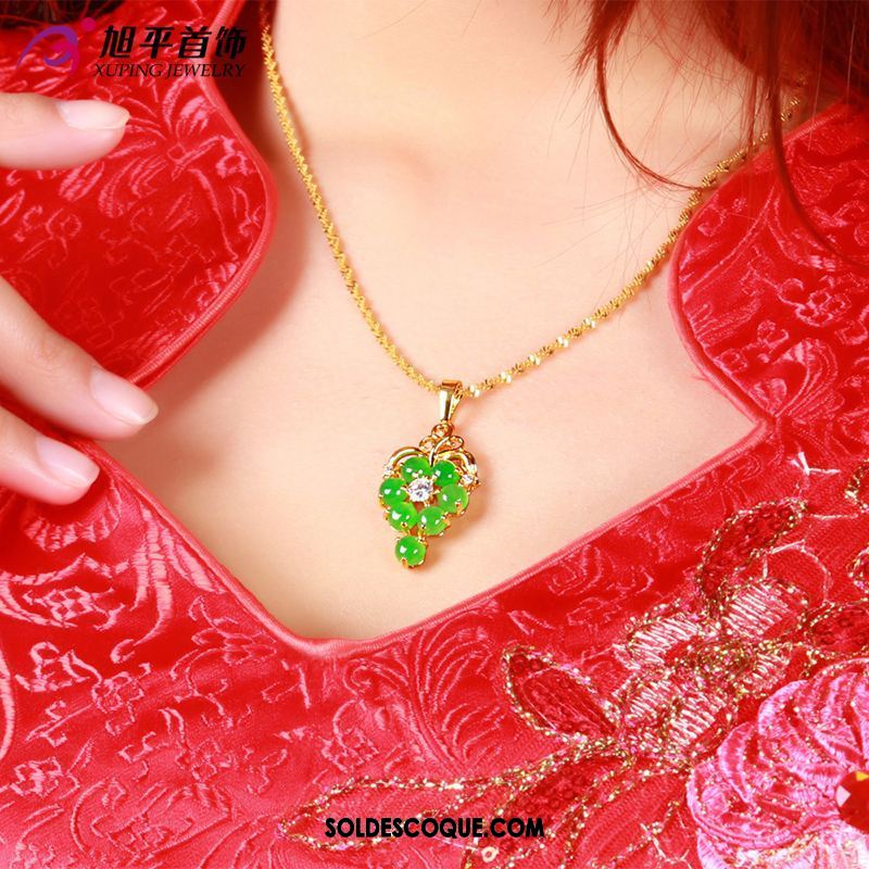 Collier Femme Pendentif Accessoires Mode Vert Jaune En Ligne