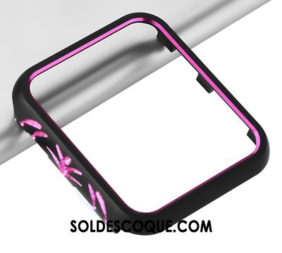 Coque Apple Watch Series 2 Border Métal Modèle Fleurie Noir Incassable En Ligne