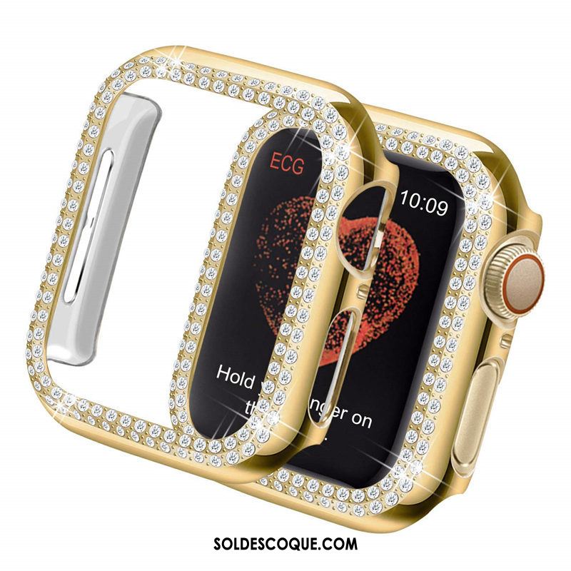 Coque Apple Watch Series 3 Difficile Légères Incruster Strass Or Tendance Soldes