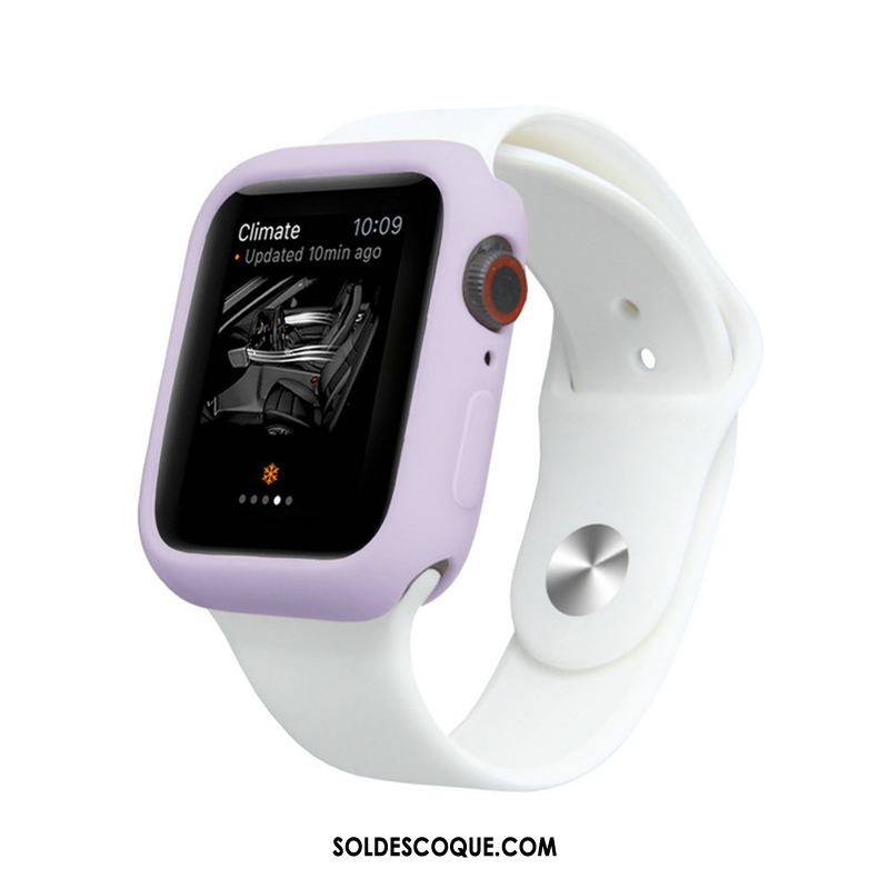 Coque Apple Watch Series 4 Couleurs De Bonbon Tout Compris Silicone Violet Étui Soldes