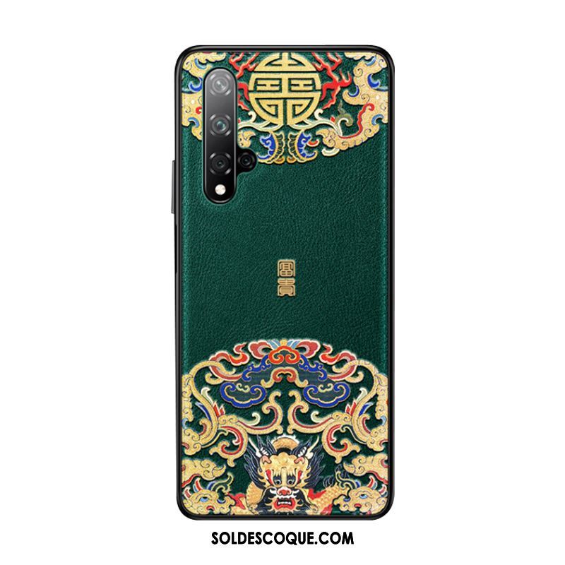 Coque Honor 20 Étui Gaufrage Style Chinois Incassable Protection Housse Soldes