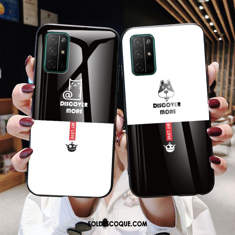 Coque Honor 30s Créatif Verre Noir Net Rouge Personnalité En Ligne