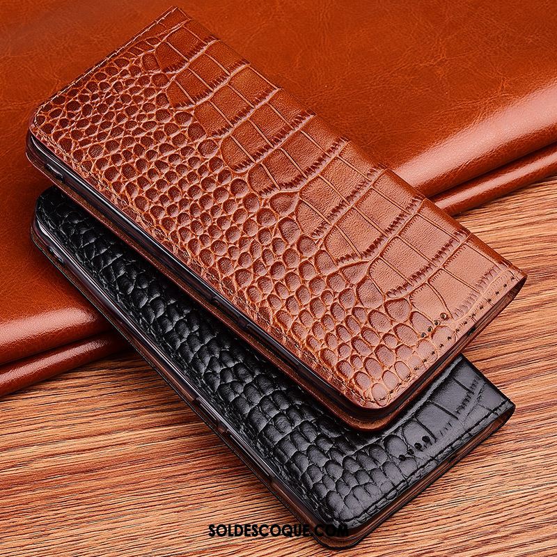 Coque Honor 30s Étui En Cuir Fluide Doux Crocodile Modèle Fleurie Cuir Véritable Pas Cher