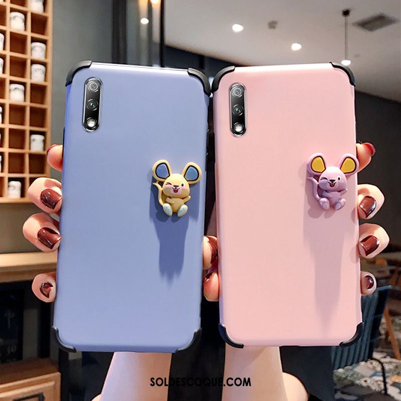 Coque Honor 9x Délavé En Daim Dessin Animé Net Rouge Amoureux Bleu France