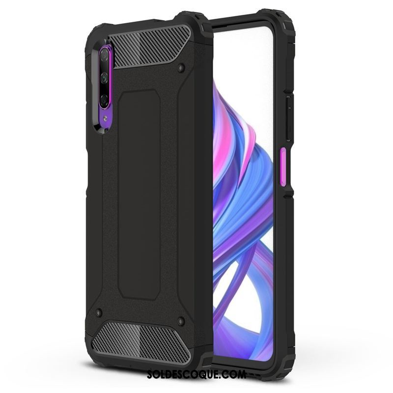 Coque Honor 9x Pro Téléphone Portable Étui Incassable Délavé En Daim Noir Housse Soldes